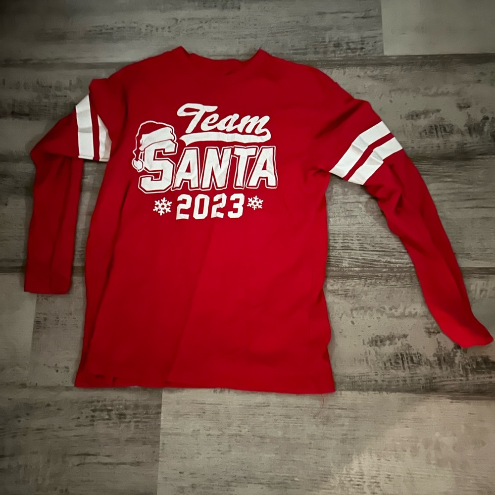 The Children's Place Red Team Santa 2023 Long Sleeve Tee